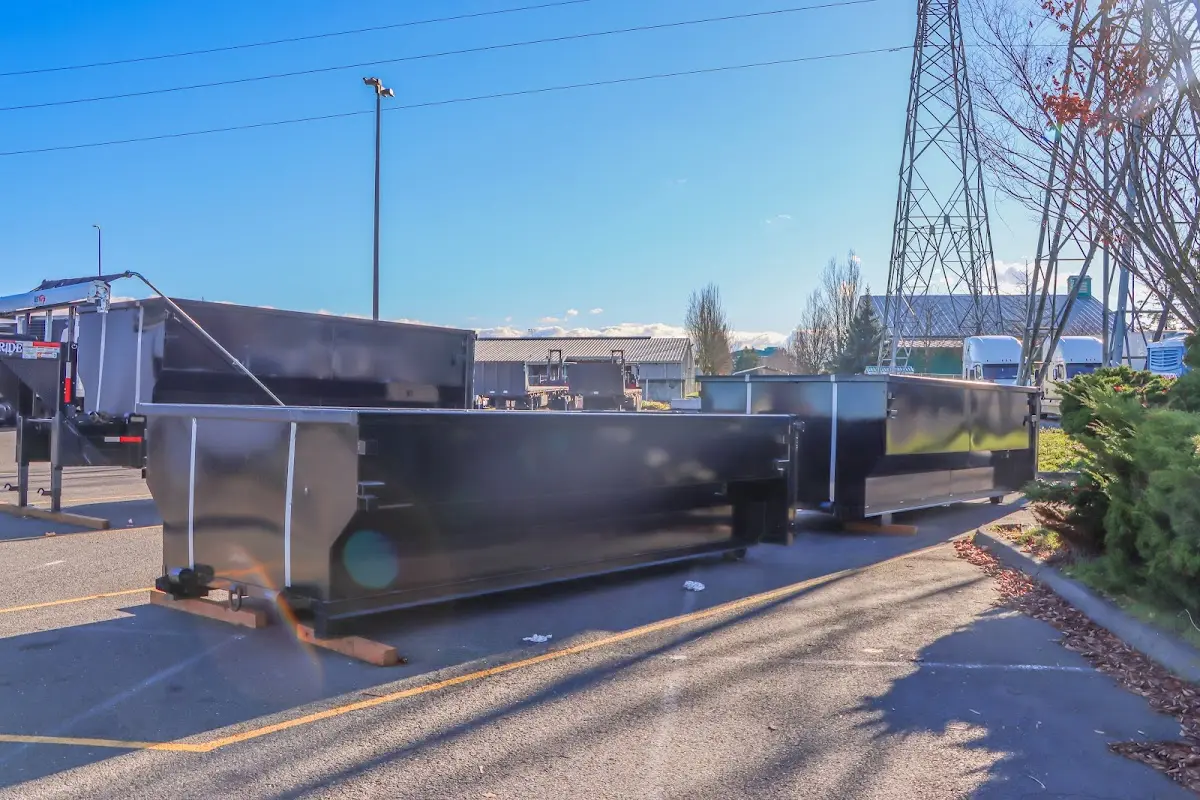 Roll-off dumpster ready for waste disposal at job site for 12 Yard Dumpster Rental in Greensburg